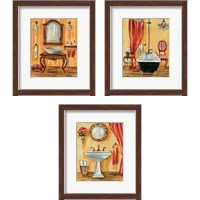 Framed 'Tuscan Bath 3 Piece Framed Art Print Set' border=