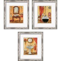 Framed 'Tuscan Bath 3 Piece Framed Art Print Set' border=