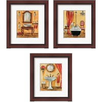 Framed 'Tuscan Bath 3 Piece Framed Art Print Set' border=