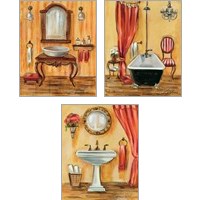 Framed Tuscan Bath 3 Piece Art Print Set