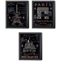 Framed Travel to Paris 3 Piece Canvas Print Set