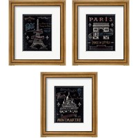 Framed 'Travel to Paris 3 Piece Framed Art Print Set' border=