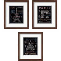 Framed Travel to Paris 3 Piece Framed Art Print Set