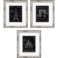 Framed Travel to Paris 3 Piece Framed Art Print Set