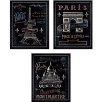Framed Travel to Paris 3 Piece Art Print Set