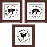 Framed Rustic Farm Signs - Black 3 Piece Framed Art Print Set