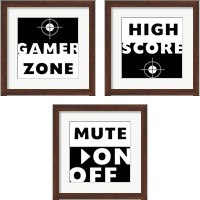Framed 'Game Zone 3 Piece Framed Art Print Set' border=