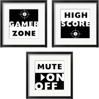Framed 'Game Zone 3 Piece Framed Art Print Set' border=