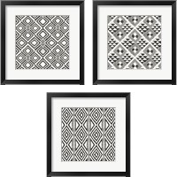 Framed 'African Wild Pattern BW 3 Piece Framed Art Print Set' border=