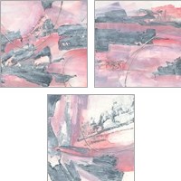 Framed 'Whitewashed Blush 3 Piece Art Print Set' border=