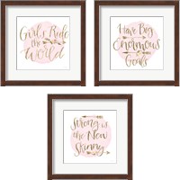 Framed 'Girl Power 3 Piece Framed Art Print Set' border=