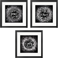 Framed Frosty Christmas Words 3 Piece Framed Art Print Set