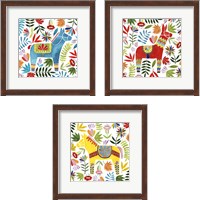 Framed 'Festive Otomi 3 Piece Framed Art Print Set' border=