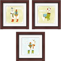 Framed 'Fa-la-la-la Llama 3 Piece Framed Art Print Set' border=