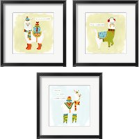 Framed 'Fa-la-la-la Llama 3 Piece Framed Art Print Set' border=