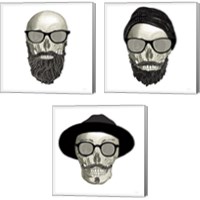 Framed 'Hipster Skull 3 Piece Canvas Print Set' border=