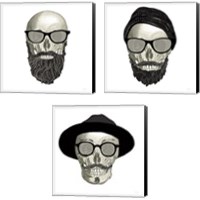 Framed Hipster Skull 3 Piece Canvas Print Set