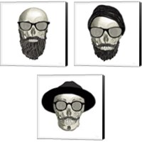 Framed 'Hipster Skull 3 Piece Canvas Print Set' border=