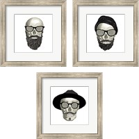 Framed Hipster Skull 3 Piece Framed Art Print Set