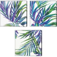 Framed 'Colorful Leaves 3 Piece Canvas Print Set' border=