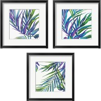 Framed 'Colorful Leaves 3 Piece Framed Art Print Set' border=