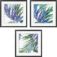 Framed 'Colorful Leaves 3 Piece Framed Art Print Set' border=