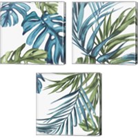 Framed 'Palm Leaves 3 Piece Canvas Print Set' border=