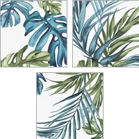 Framed 'Palm Leaves 3 Piece Art Print Set' border=