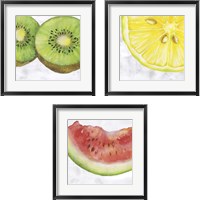 Framed 'Fruit 3 Piece Framed Art Print Set' border=