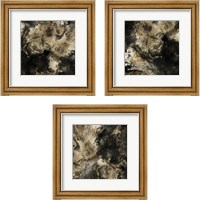 Framed 'Gold Marbled Abstract 3 Piece Framed Art Print Set' border=