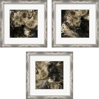 Framed 'Gold Marbled Abstract 3 Piece Framed Art Print Set' border=