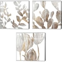 Framed Marble Foliage 3 Piece Canvas Print Set