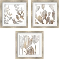 Framed 'Marble Foliage 3 Piece Framed Art Print Set' border=
