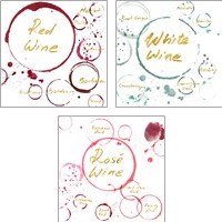Framed 'Wine Rings 3 Piece Art Print Set' border=