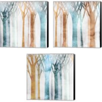 Framed 'Dancing Trees 3 Piece Canvas Print Set' border=
