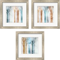 Framed 'Dancing Trees 3 Piece Framed Art Print Set' border=