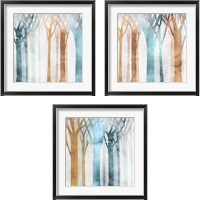 Framed 'Dancing Trees 3 Piece Framed Art Print Set' border=