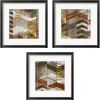 Framed 'Chevron Serenade 3 Piece Framed Art Print Set' border=