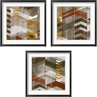 Framed 'Chevron Serenade 3 Piece Framed Art Print Set' border=