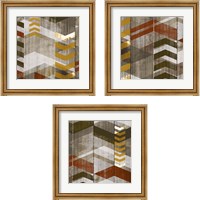 Framed 'Chevron Serenade 3 Piece Framed Art Print Set' border=