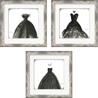 Framed 'Black Dress 3 Piece Framed Art Print Set' border=