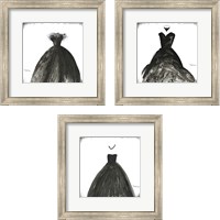 Framed 'Black Dress 3 Piece Framed Art Print Set' border=