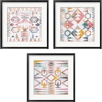 Framed 'Aztec Impressions 3 Piece Framed Art Print Set' border=