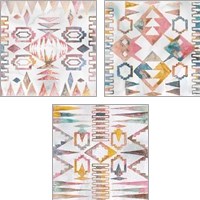 Framed 'Aztec Impressions 3 Piece Art Print Set' border=