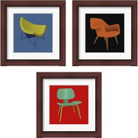 Framed 'Mid Century Chair 3 Piece Framed Art Print Set' border=