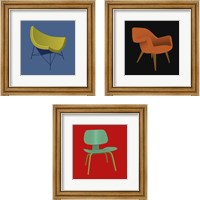 Framed Mid Century Chair 3 Piece Framed Art Print Set