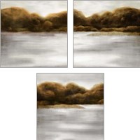 Framed 'Red Landscape 3 Piece Art Print Set' border=