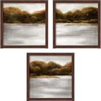 Framed 'Red Landscape 3 Piece Framed Art Print Set' border=