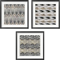 Framed Grey Tribal 3 Piece Framed Art Print Set