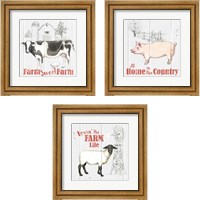 Framed 'Farm to Table 3 Piece Framed Art Print Set' border=